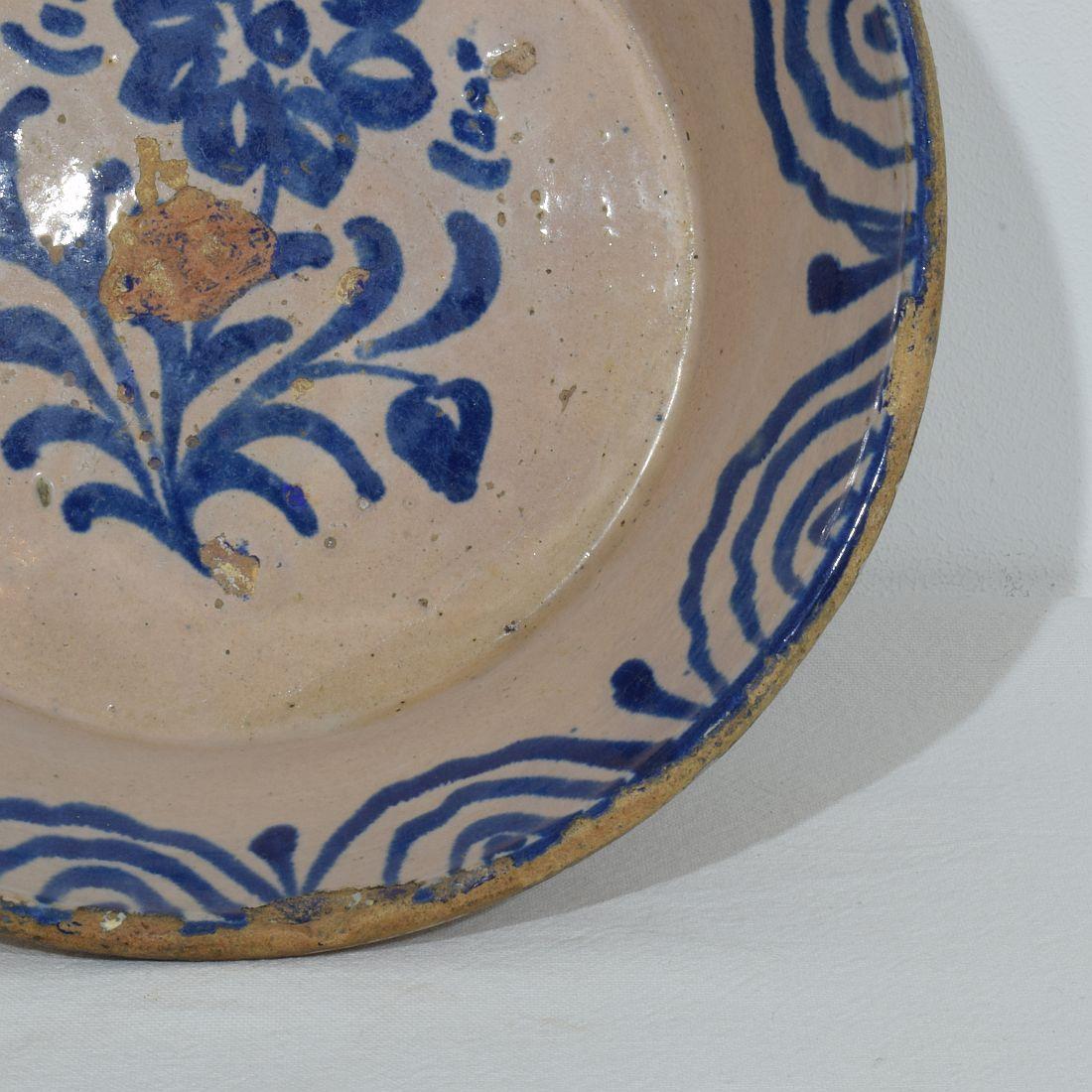18th/ 19th Century Spanish Glazed Terracotta Bowl For Sale 1