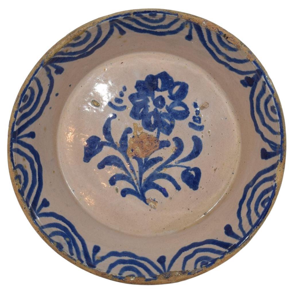18th/ 19th Century Spanish Glazed Terracotta Bowl For Sale