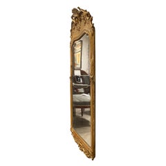 Specchio da parete Gustavo, Legno di pino dorato, Antique Mirror svedese