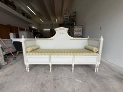 18th-19th Century Swedish Gustavian Pine Daybed - Three Seater Pull out Sofa