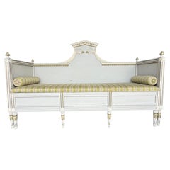 18th-19th Century Swedish Gustavian Pine Daybed - Three Seater Pull out Sofa