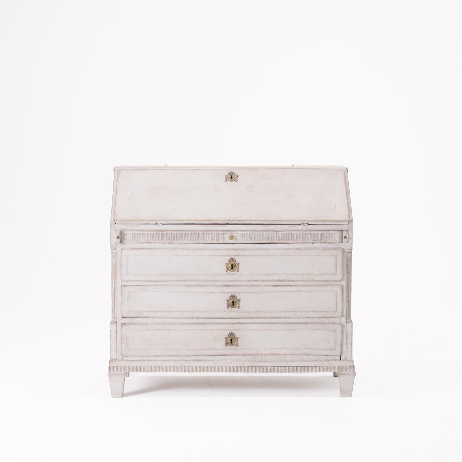 18th - 19th Century Swedish Gustavian Pinewood Bureau - Scandinavian Secretaire in vendita 8