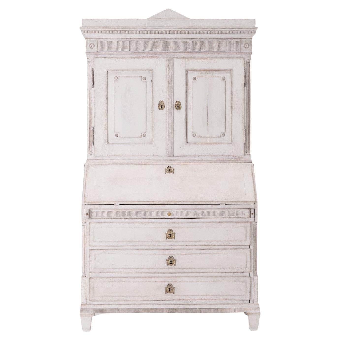 18th - 19th Century Swedish Gustavian Pinewood Bureau - Scandinavian Secretaire