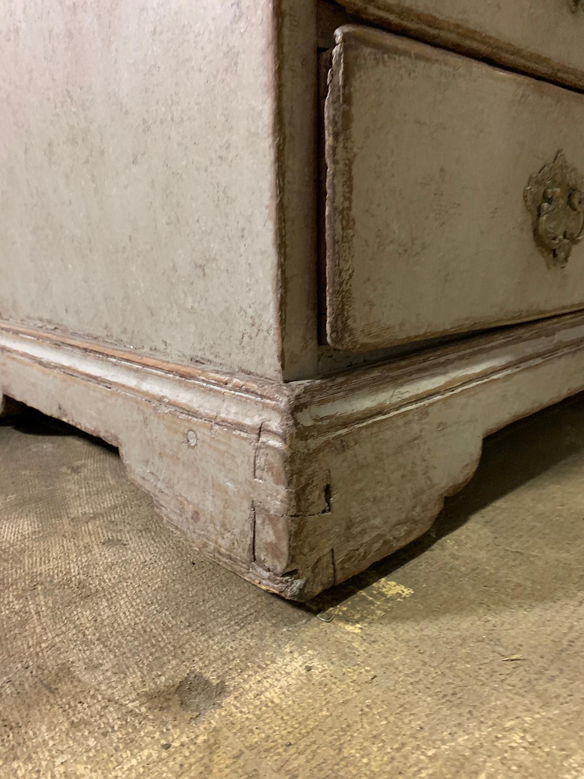 18th-19th Century Swedish Rococo Style Painted Chest with Scallop Edge Top 9