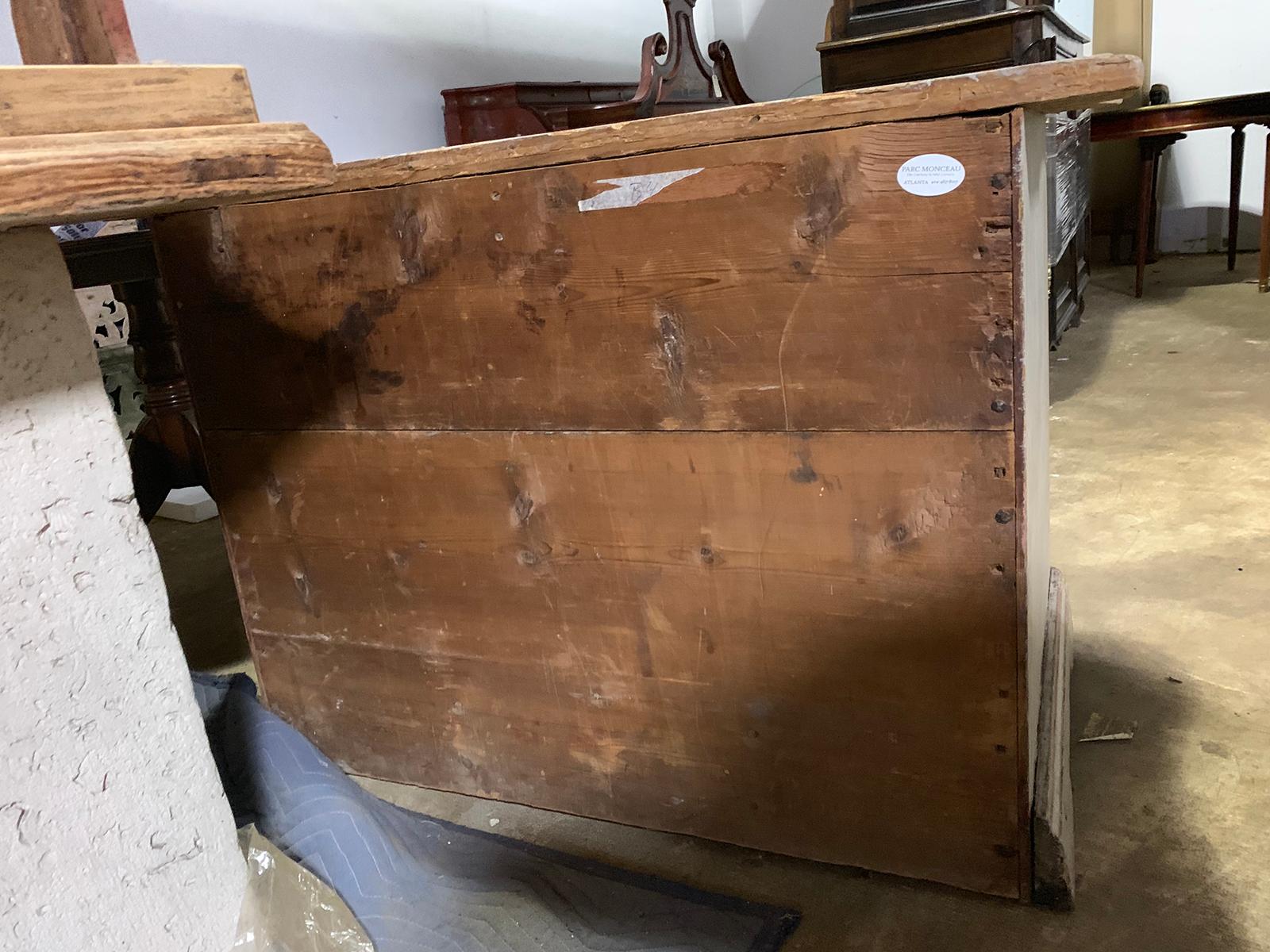 18th-19th Century Swedish Rococo Style Painted Chest with Scallop Edge Top 4