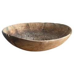 18th/19th Century Swedish Wabi-Sabi Hand-Carved Birch Bowl with Maker’s Mark