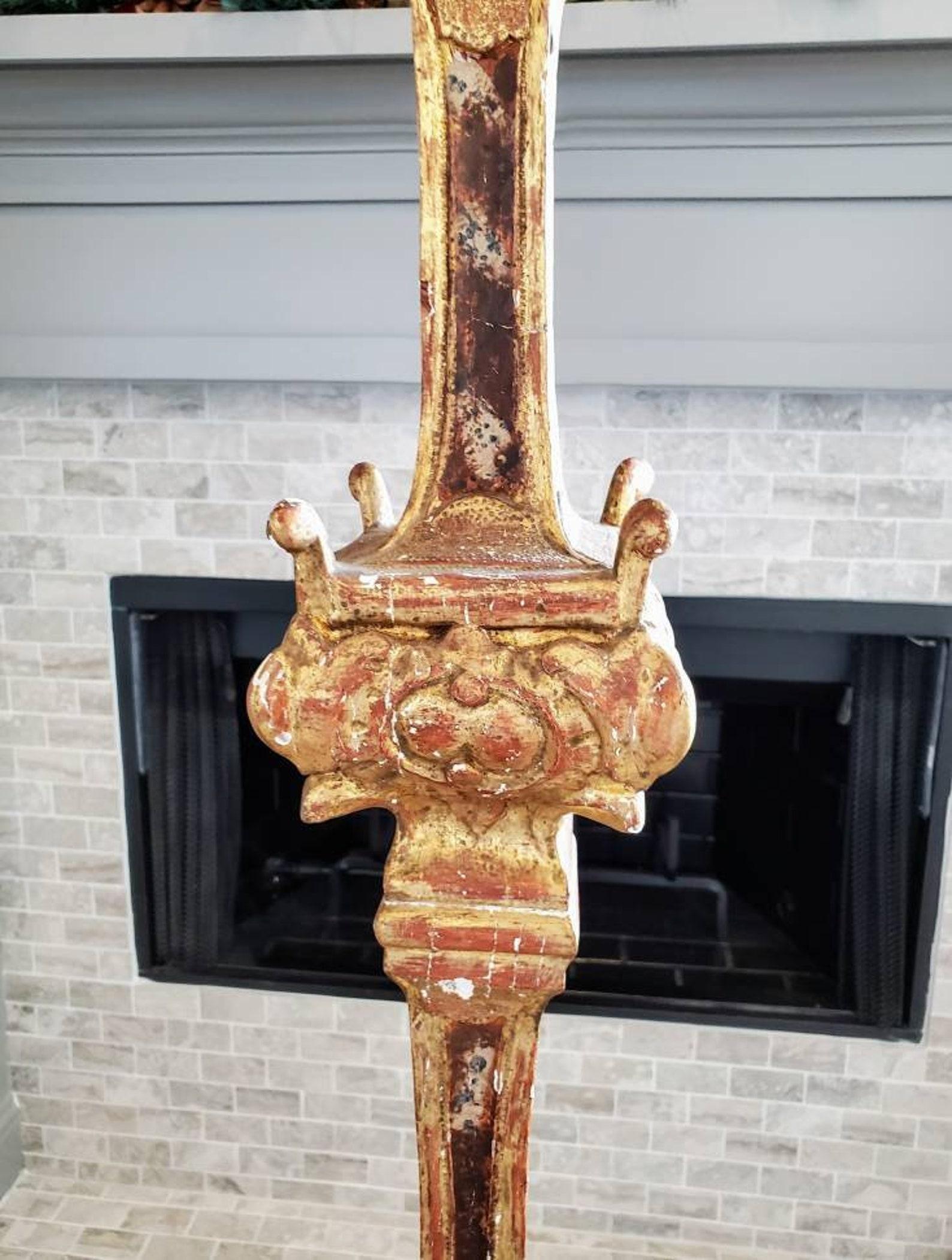 Baroque Bâton d'autel en bois doré avec aigle Tyroléen du 18e/19e siècle en vente