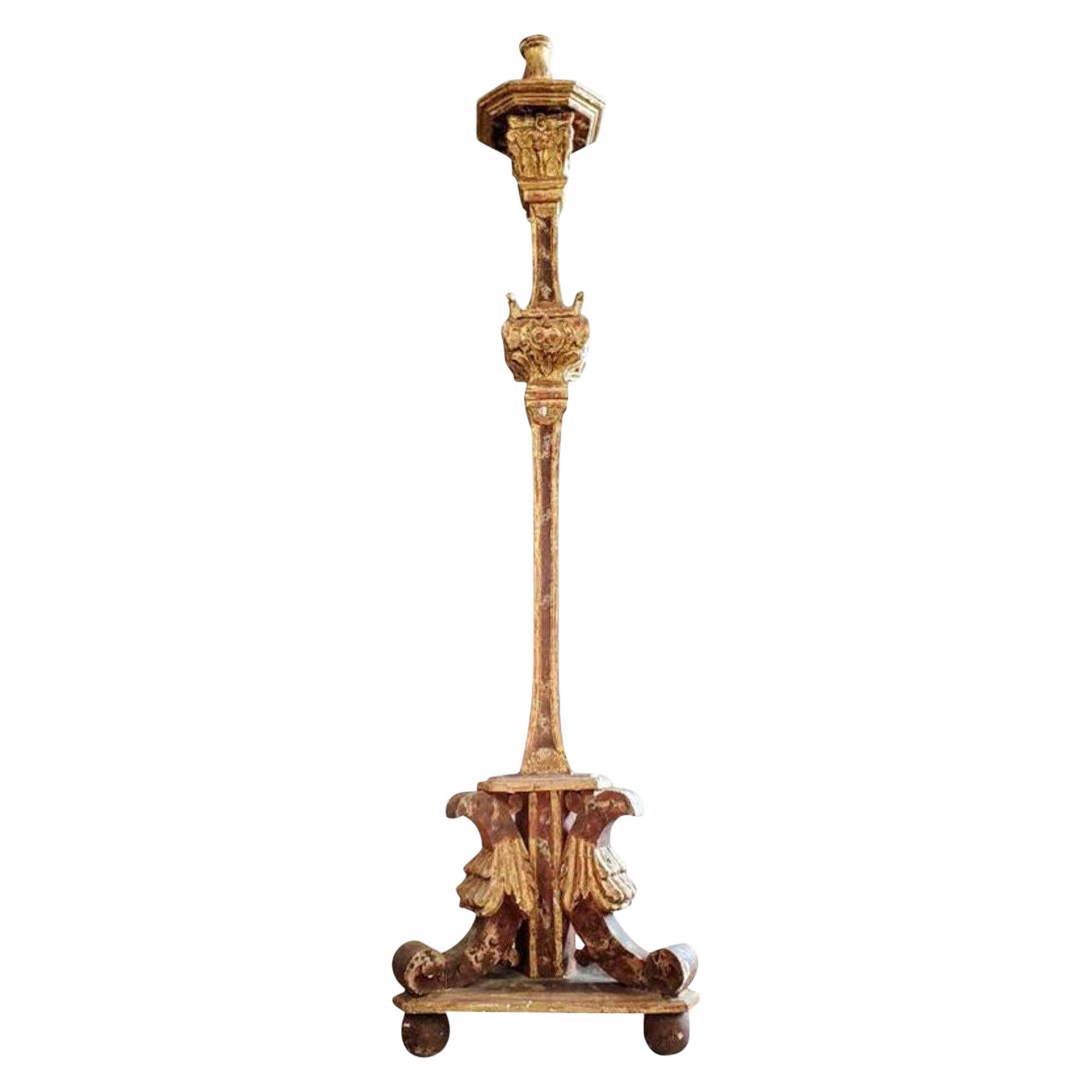 18th/19th Century Tyrolean Eagle Giltwood Altar Stick