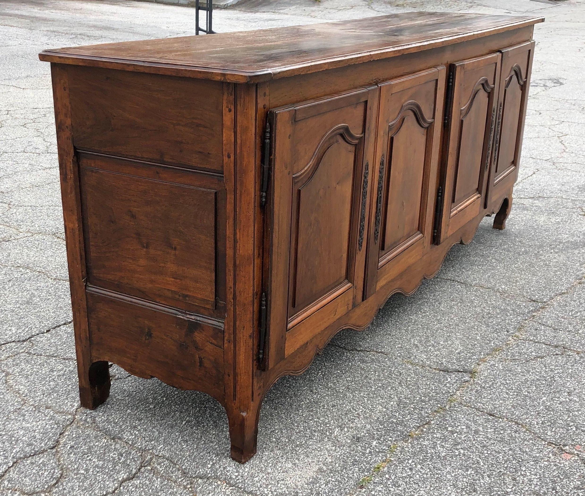 18th-19th Century Walnut and Cherry French Provincial 4-Door Enfilade 1