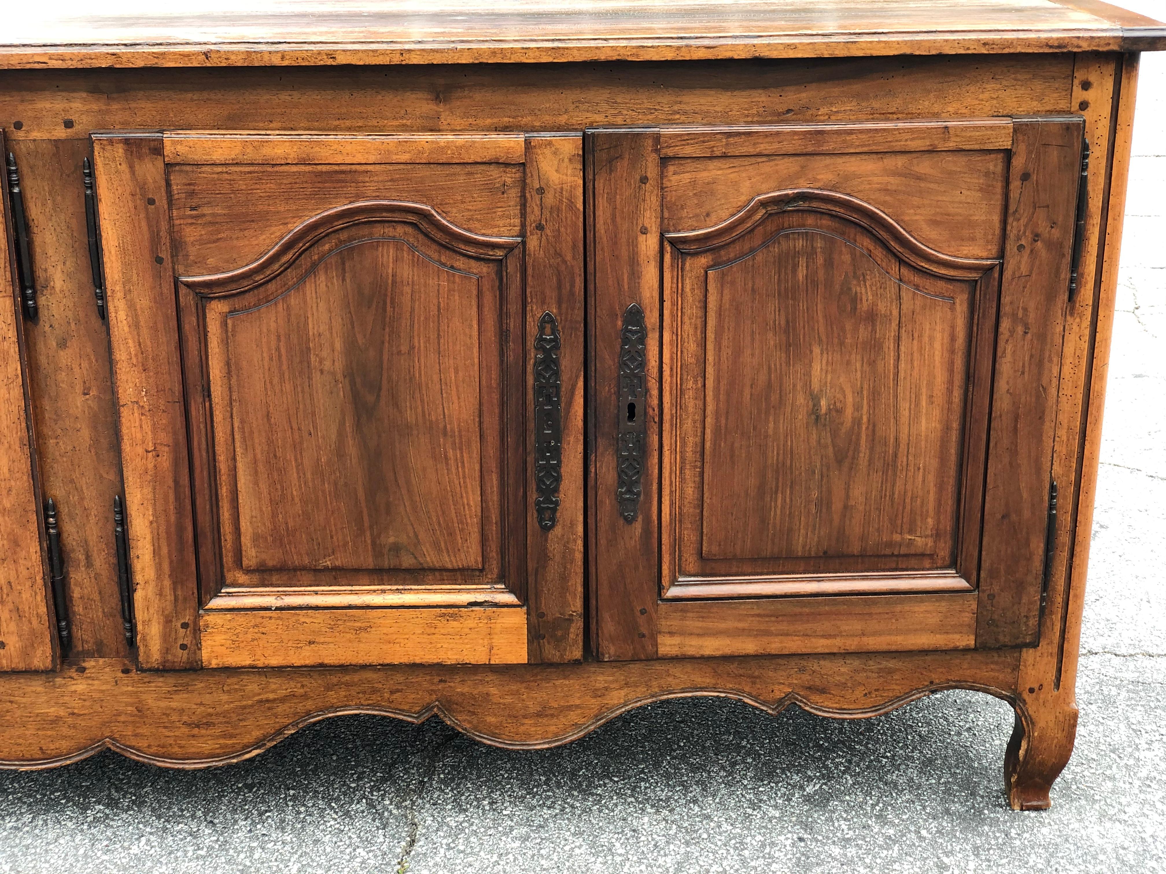 18th-19th Century Walnut and Cherry French Provincial 4-Door Enfilade 5