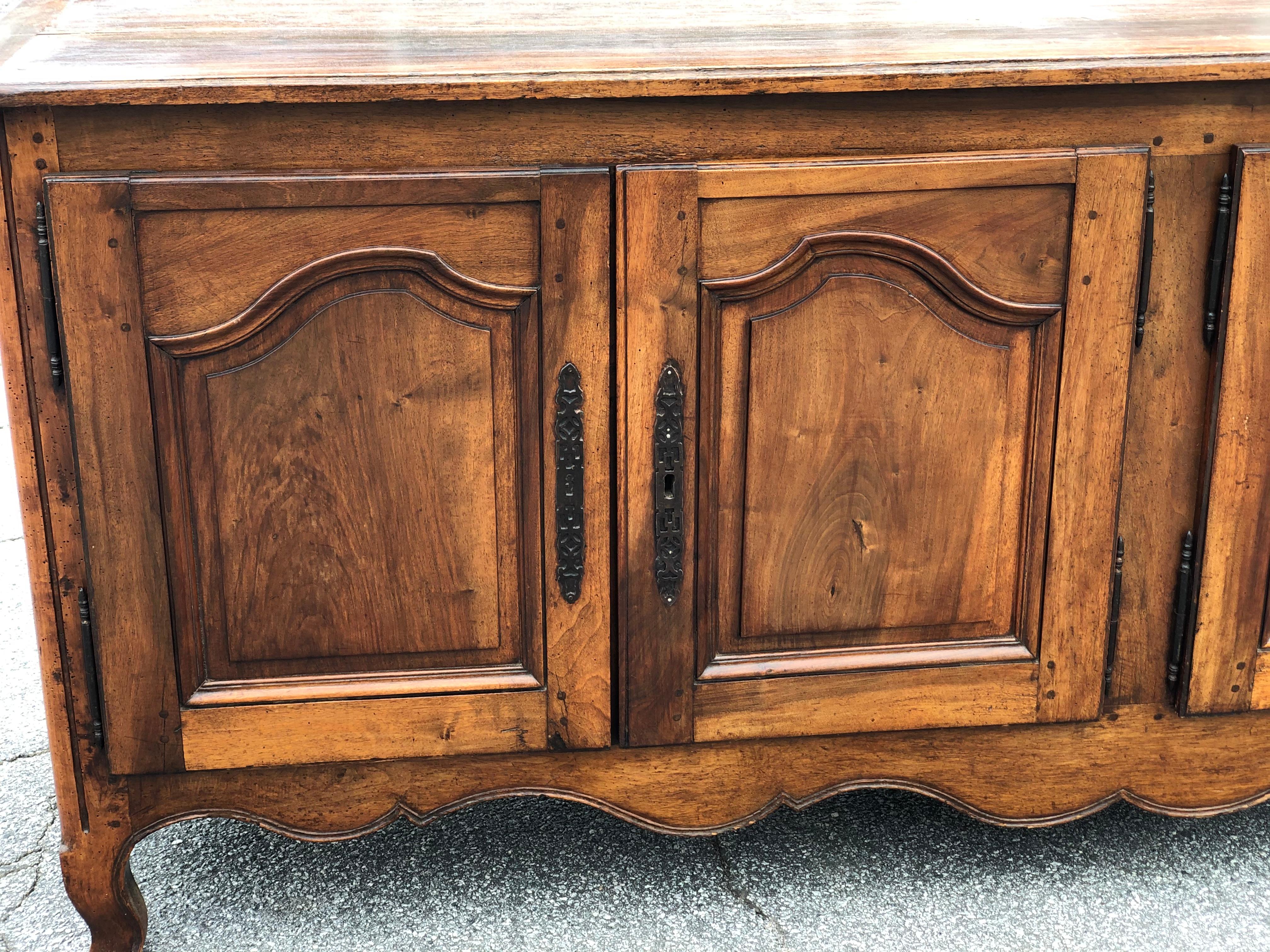 18th-19th Century Walnut and Cherry French Provincial 4-Door Enfilade 6