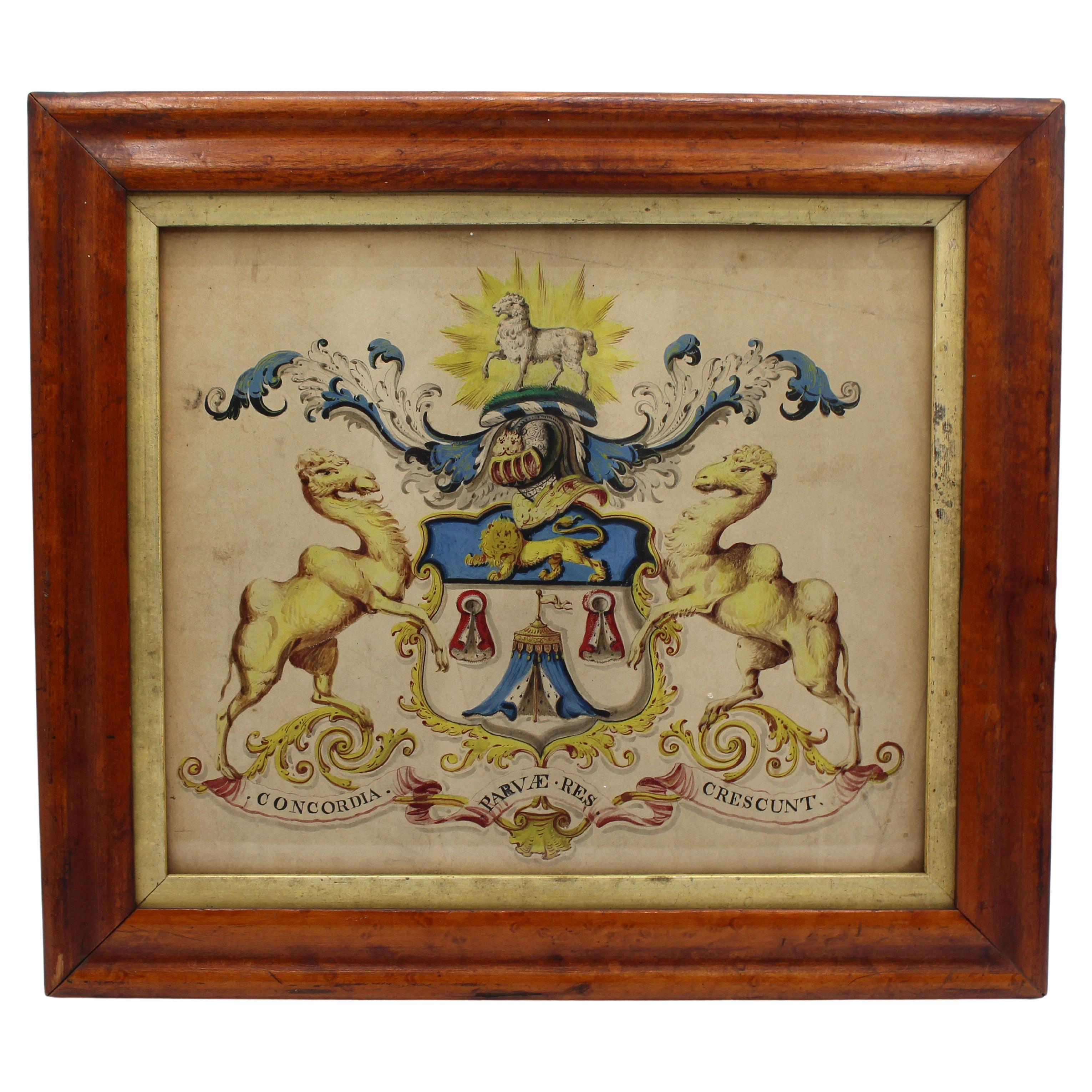 18th-19th Century Watercolor Coat of Arms of Company of Merchant Taylors