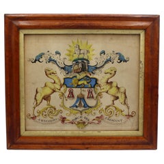 Antique 18th-19th Century Watercolor Coat of Arms of Company of Merchant Taylors