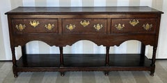 18th-19th Century Welsh Elm and Oak Dresser with Potboard