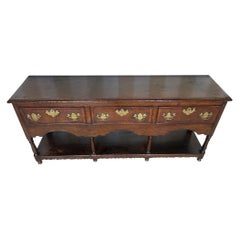 18th-19th Century Welsh Elm and Oak Dresser with Potboard