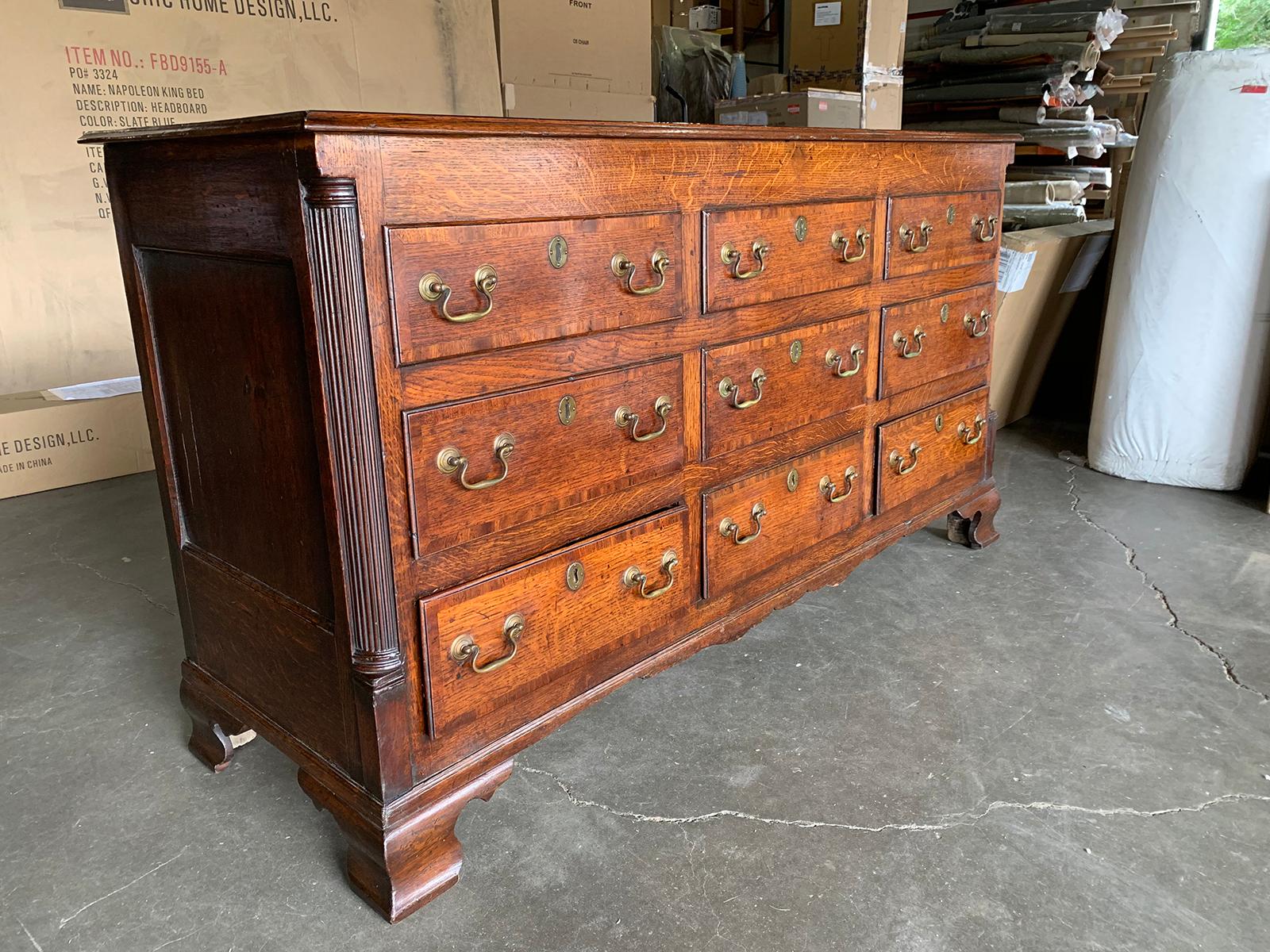 18th-19th Century Welsh Oak Dresser Base with Drawers 1