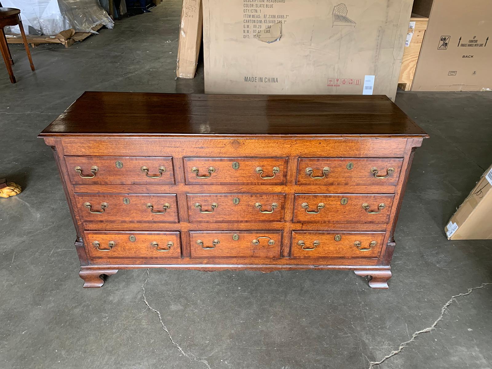 18th-19th Century Welsh Oak Dresser Base with Drawers 3