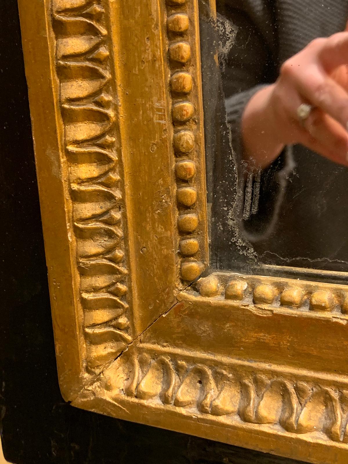 18th-19th Century French Gilded and Black Trumeau Mirror 2