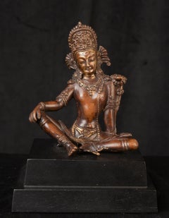 18th/19thC Earlier Solid-Cast Nepalese Copper Indra. Superb Face