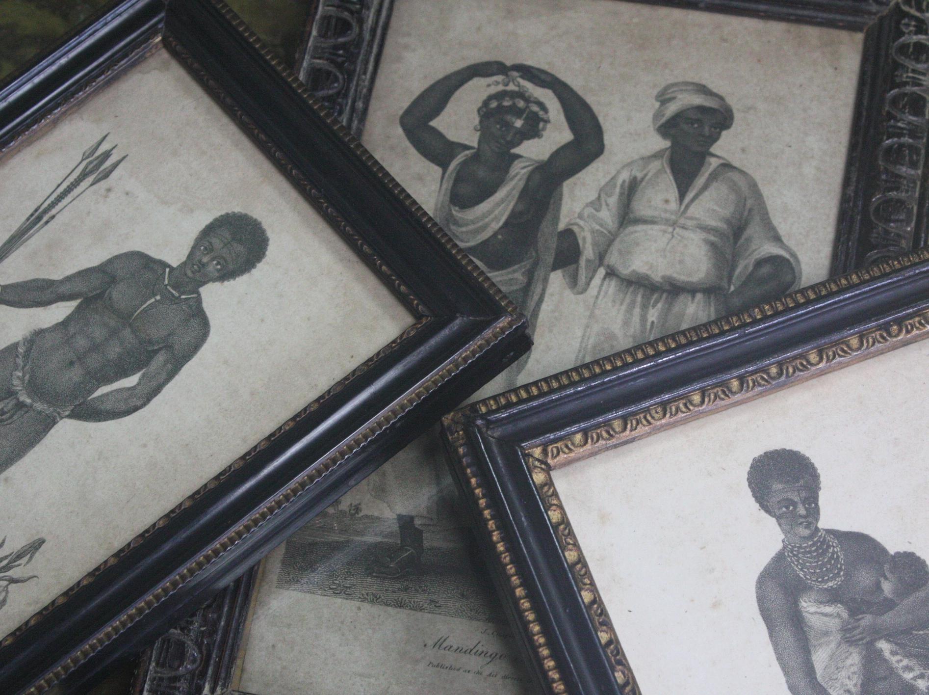 18th-19th Century Trio of Oceania and Pacific Islands Engravings Ebonized Frames In Good Condition In Lowestoft, GB