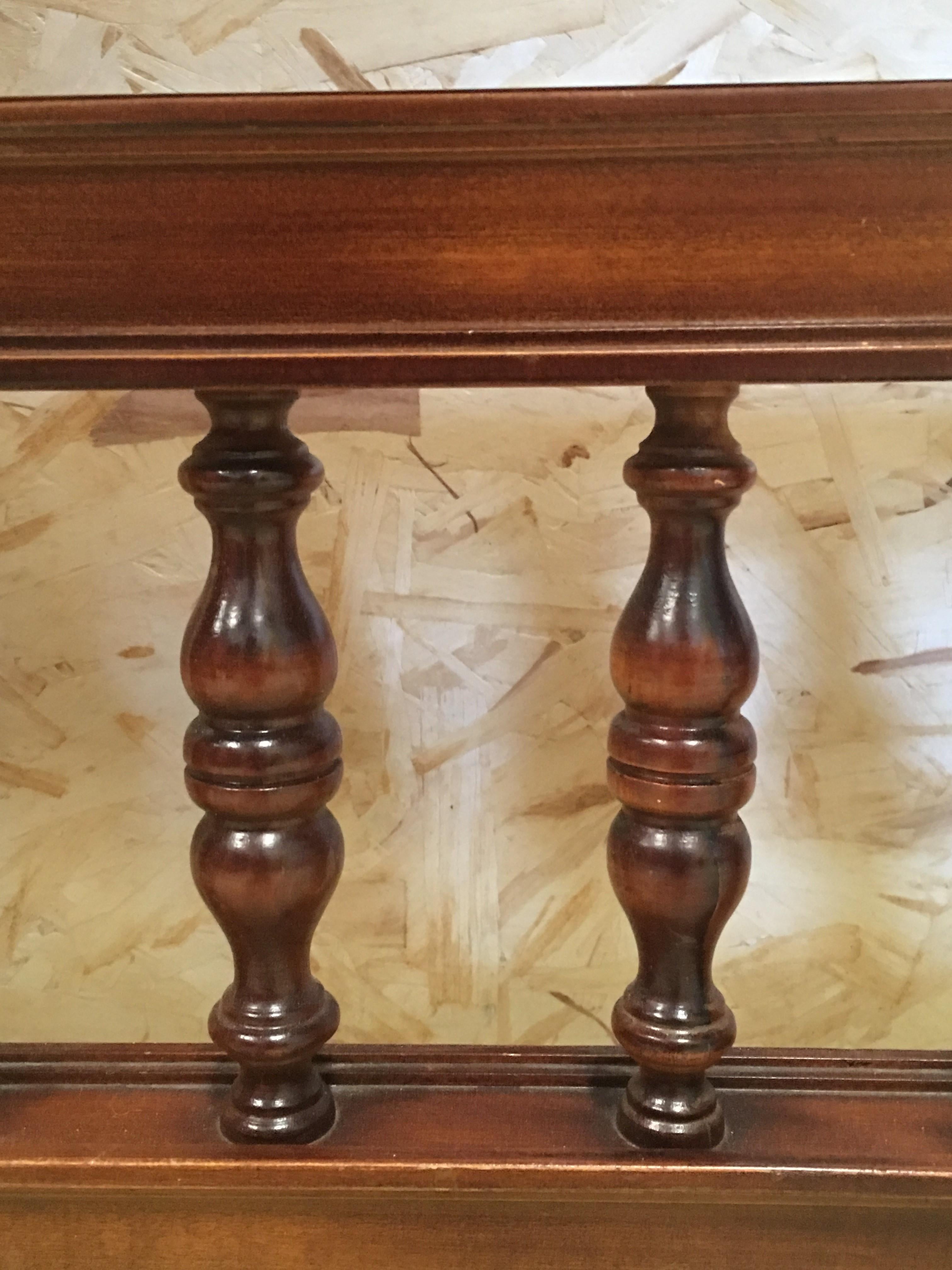 18th Baroque Console Table in Walnut with Four Carved Drawers and Stretcher 9