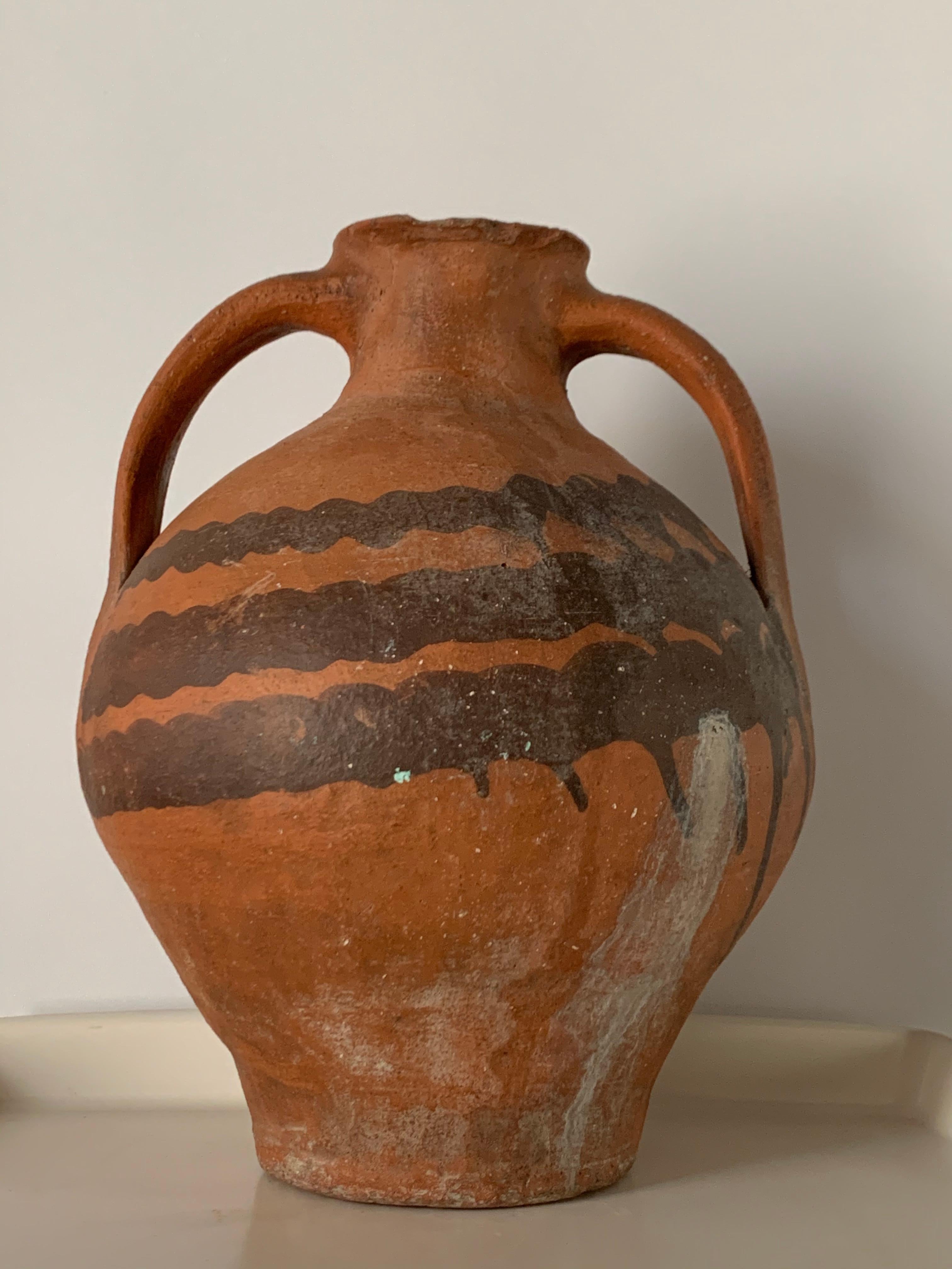 XVIIIe siècle Pichet rouge de mariage du 18ème siècle « Cantaro » de Calanda, Espagne, Vase en terre cuite en vente