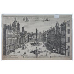 18th Century '1773' Prospetto Della Nobile E Vaga Piazza Navona Engraving Rome