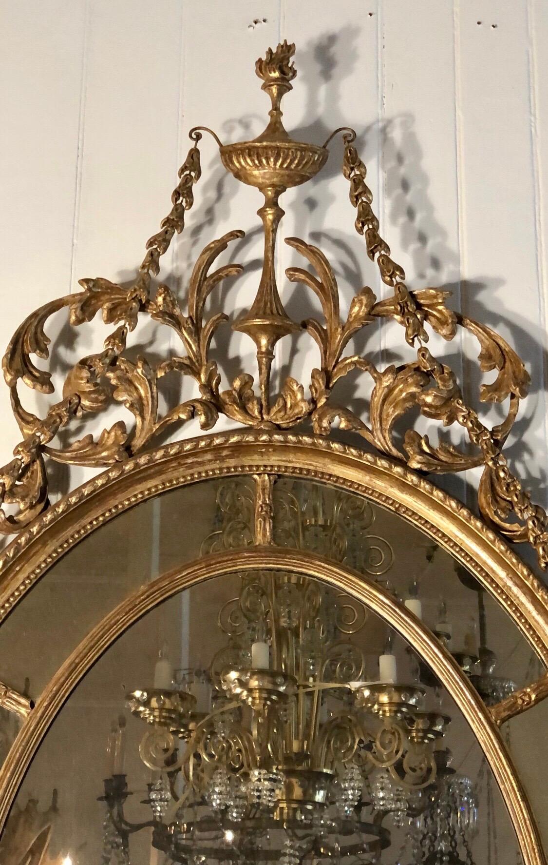 18th Century Adam Oval Patera Gilt Mirror For Sale 2