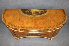 18th c Adams Style Ince & Mayhew Attributed Satinwood Gilt Commode