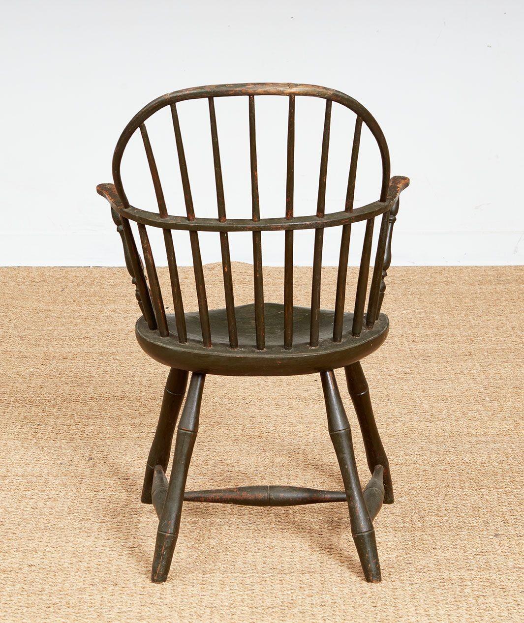 XVIIIe siècle Fauteuil Windsor américain à dossier en sac en vente 5