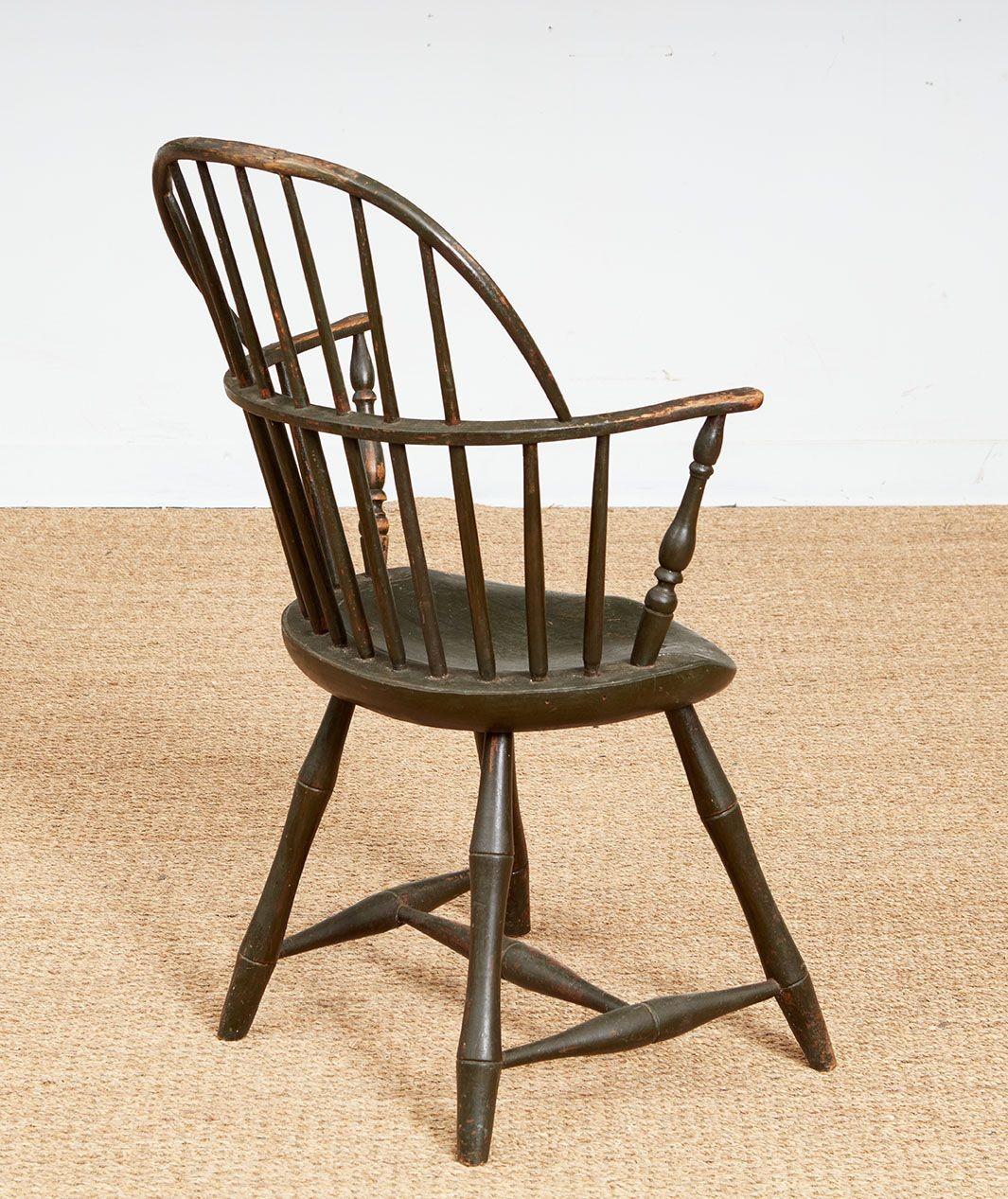 XVIIIe siècle Fauteuil Windsor américain à dossier en sac en vente 6