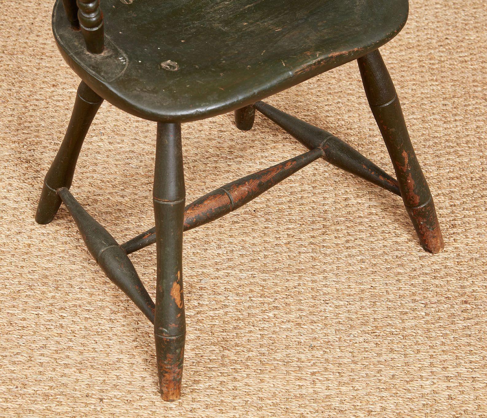 XIXe siècle XVIIIe siècle Fauteuil Windsor américain à dossier en sac en vente