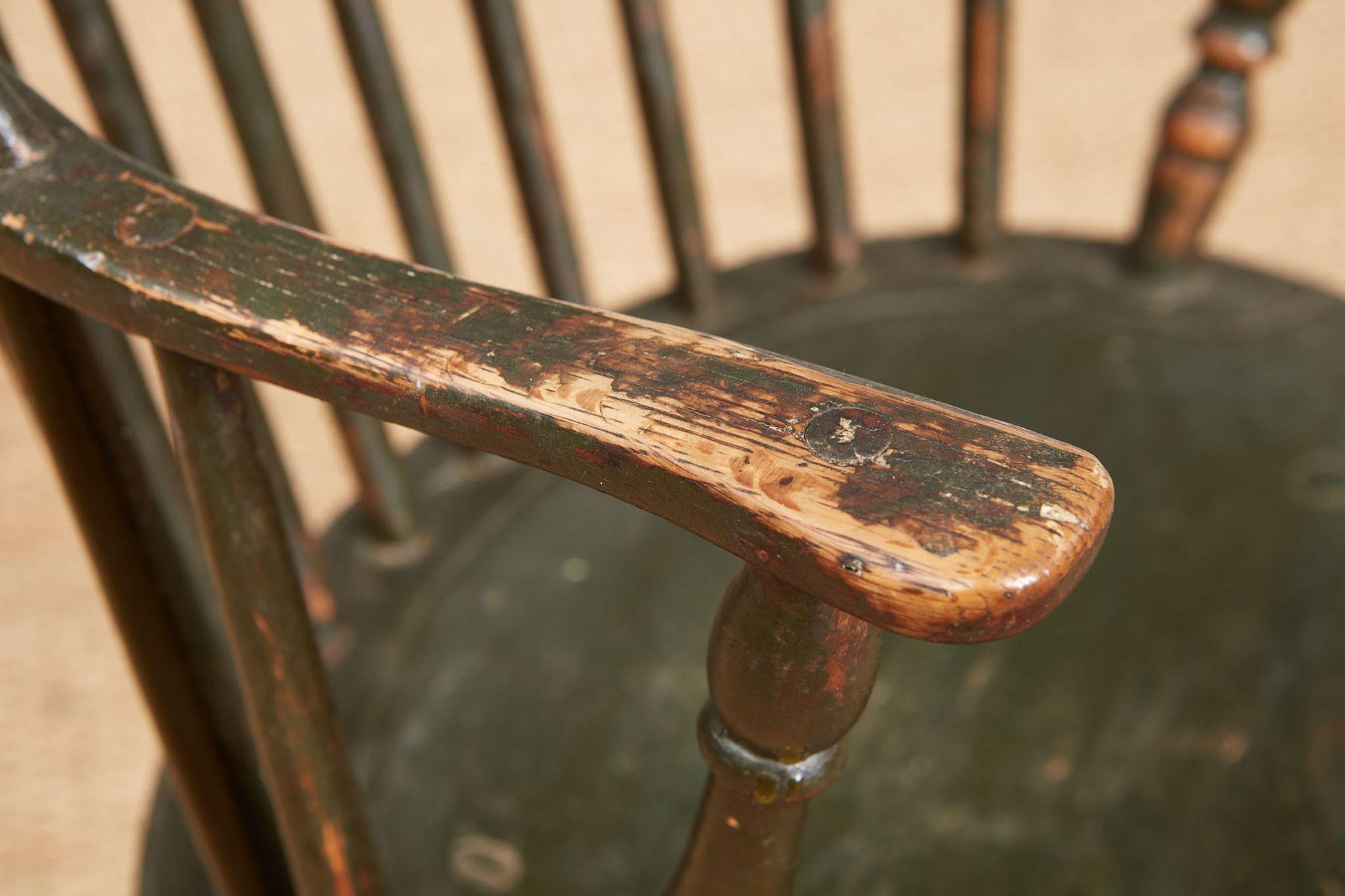 XVIIIe siècle Fauteuil Windsor américain à dossier en sac en vente 1