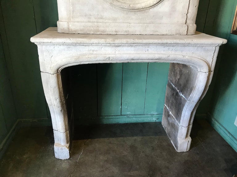 Antique 18th Hand Carved Stone Fireplace Mantle Chimney