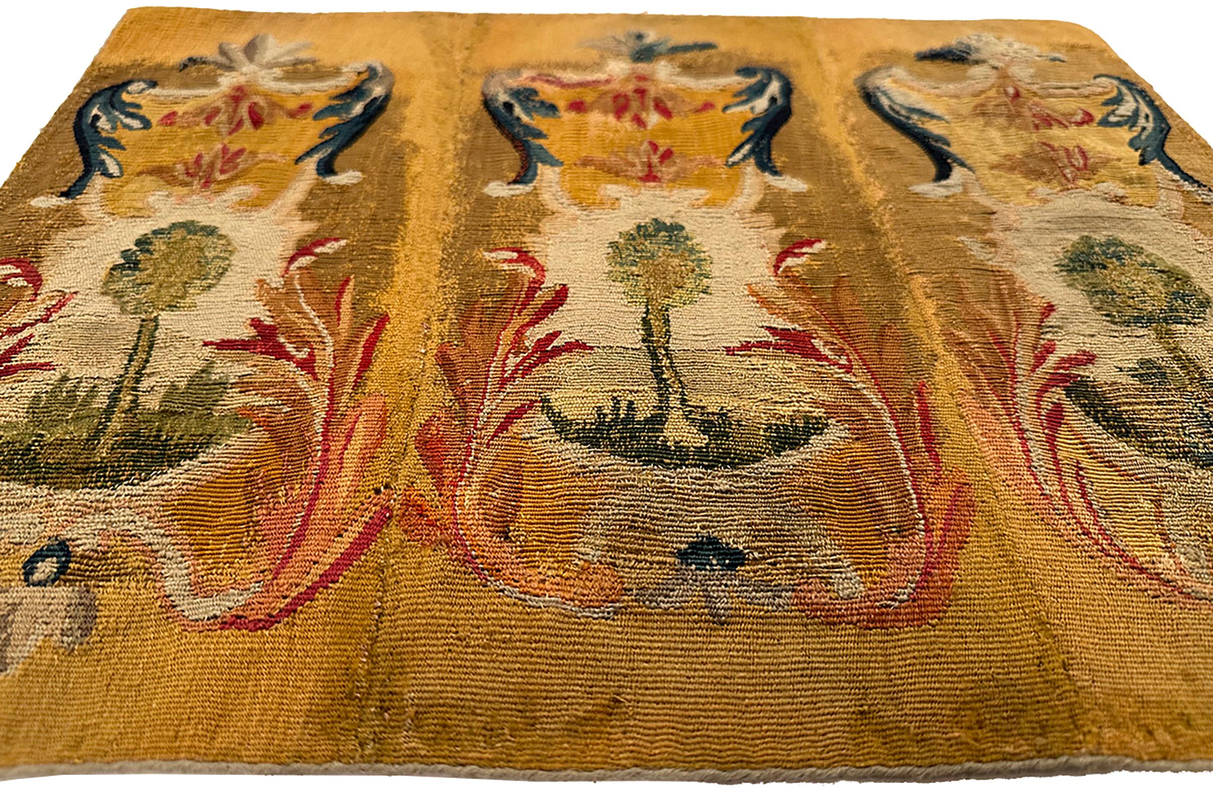 Antique French Tapestry Wool & Silk 49cmx38cm Fine Tree Design 1X2 18th C. en vente 2