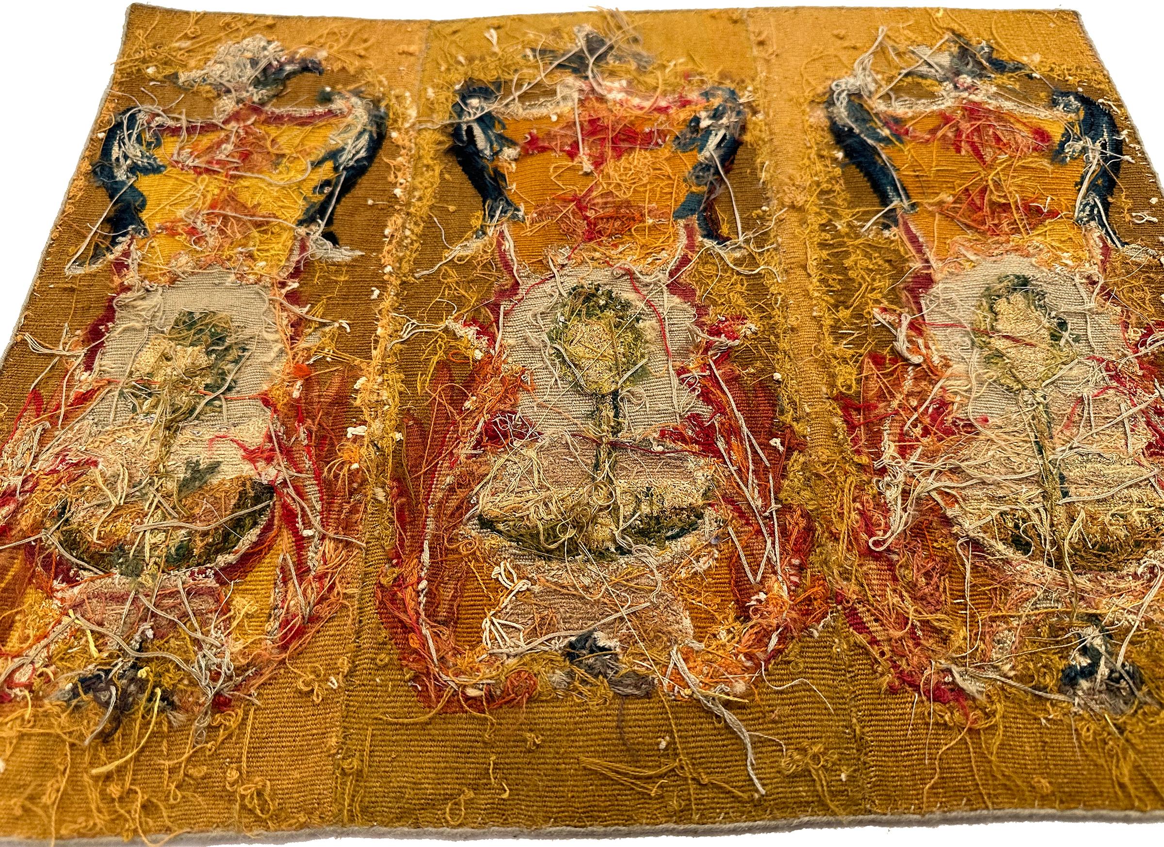 Antique French Tapestry Wool & Silk 49cmx38cm Fine Tree Design 1X2 18th C. en vente 4