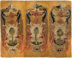 18th C. Antique French Tapestry Wool & Silk 49cmx38cm Fine Tree Design 1X2