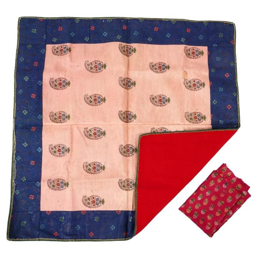 18Th C Antique Hand Woven Textiles W Floral Pattern