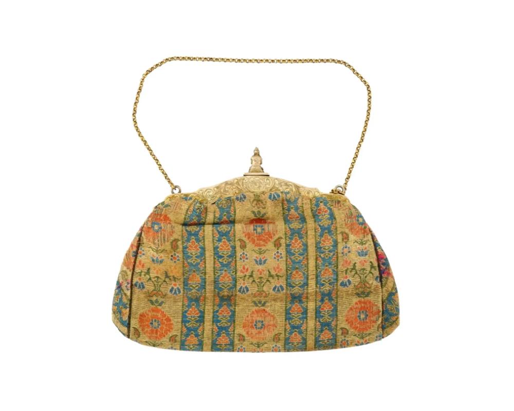 18Th C Antique Persian Safavid Textile Hand Bag In Good Condition For Sale In New York, NY
