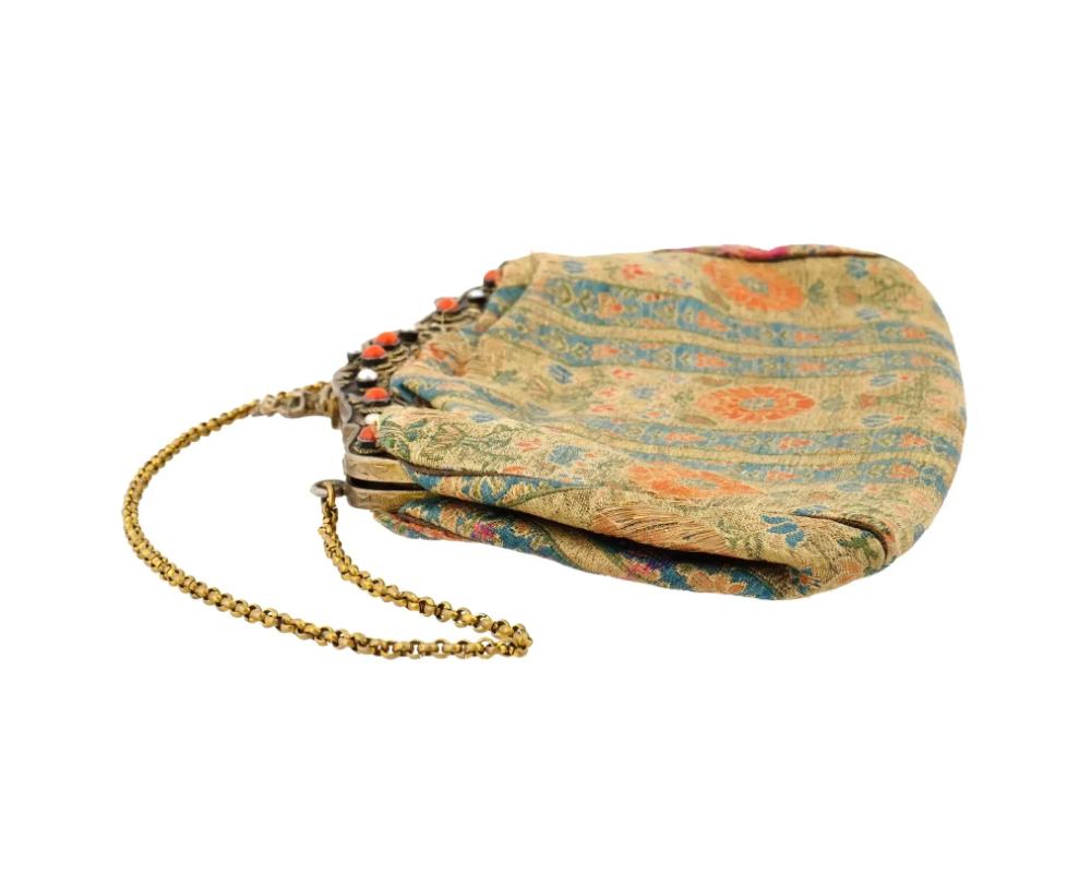 18th Century and Earlier 18Th C Antique Persian Safavid Textile Hand Bag For Sale
