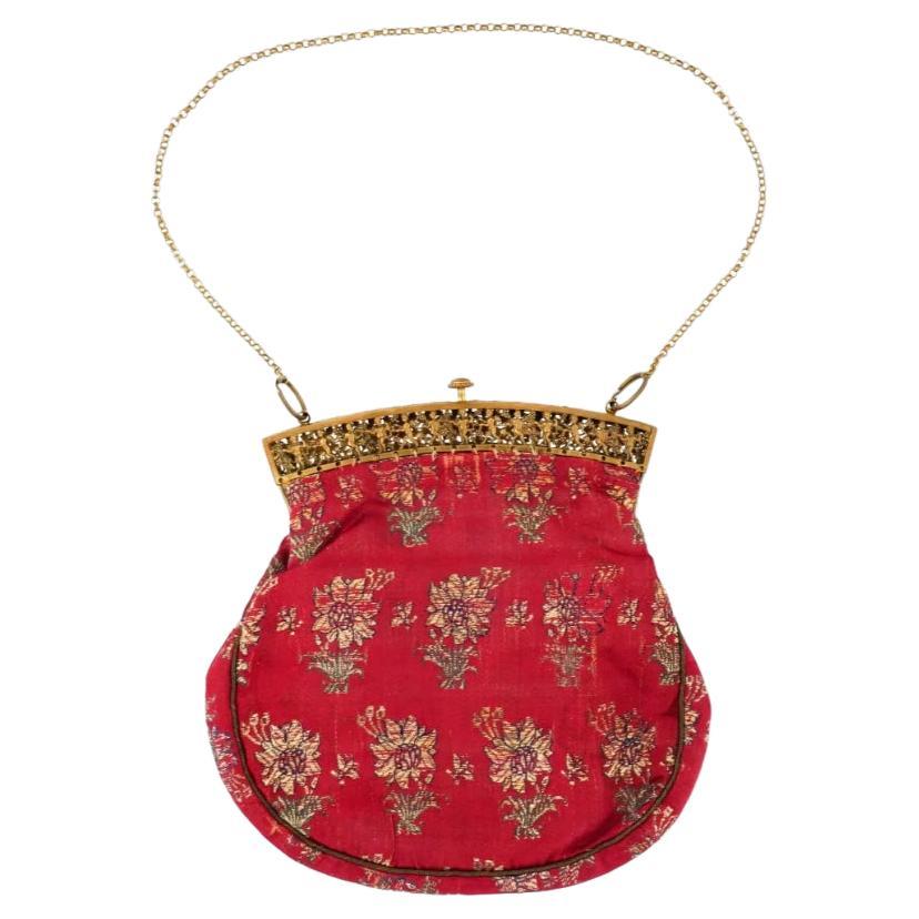 Sac à main persan ancien du 18ème siècle en textile safavide