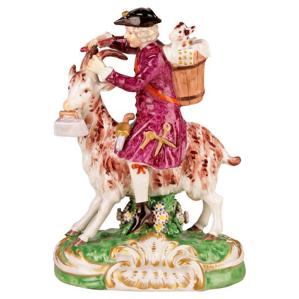 18th C. Baroque/Rococo English Goat-Riding Tailor Porcelain by Chelsea ...