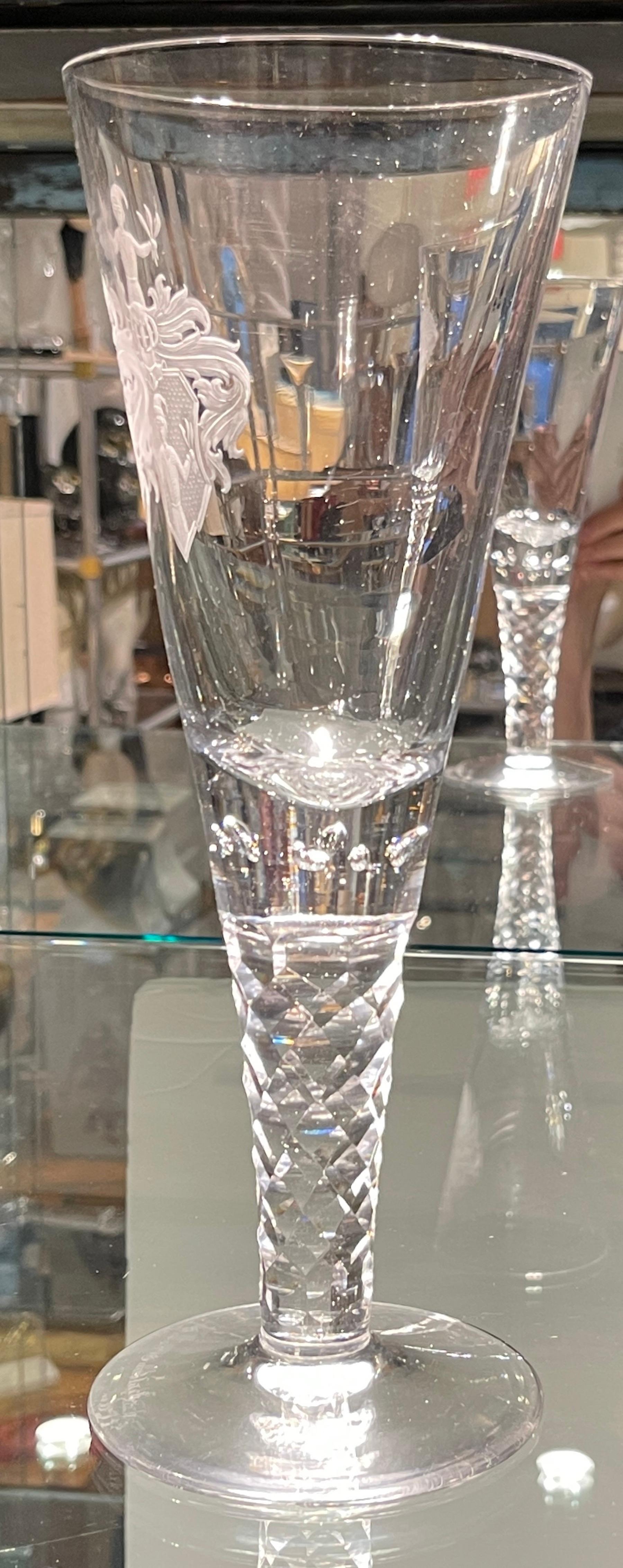 18th C Barockstil Deutsch G. von Gundlach Wappen Bier / Kelchglas (Geblasenes Glas) im Angebot