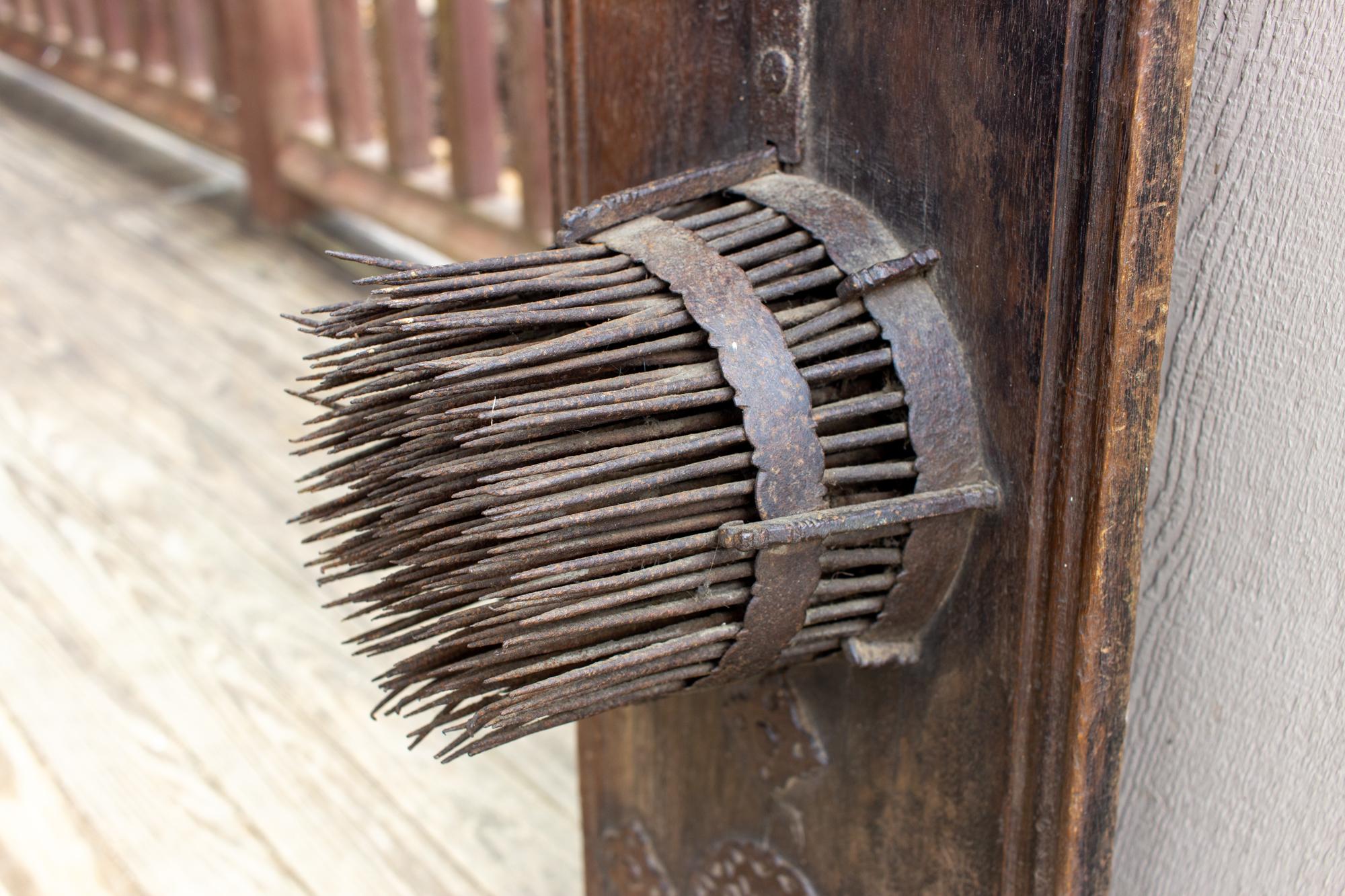18th Century and Earlier 18th C Belgian Wood & Iron Flax Comb