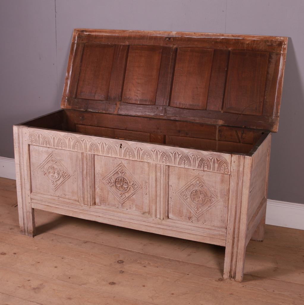 18th C Bleached Oak Coffer For Sale 2
