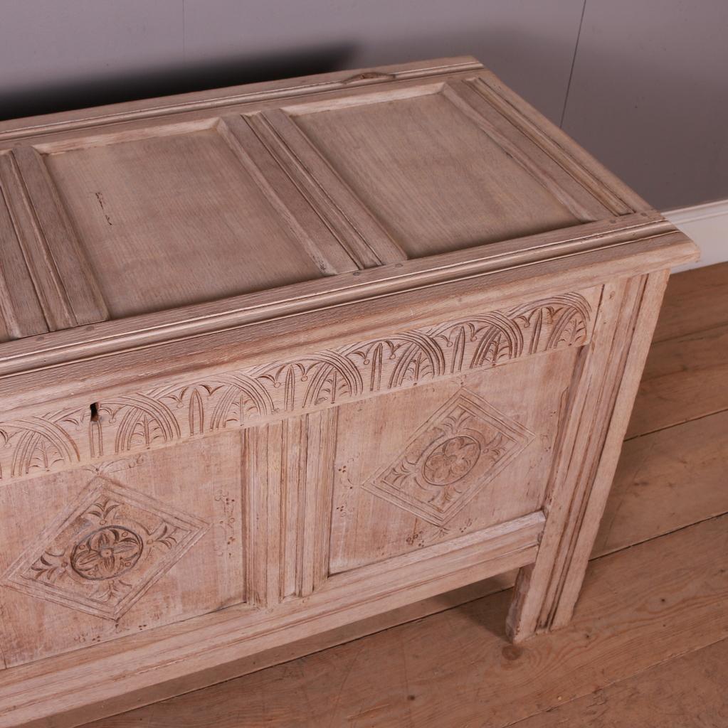 18th C Bleached Oak Coffer For Sale 2