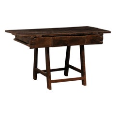 Used 18th C. Brazilian Peroba Wood Table with Drawers, Exquisitely Rustic