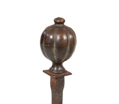 18th c. Bronze and Iron Andirons