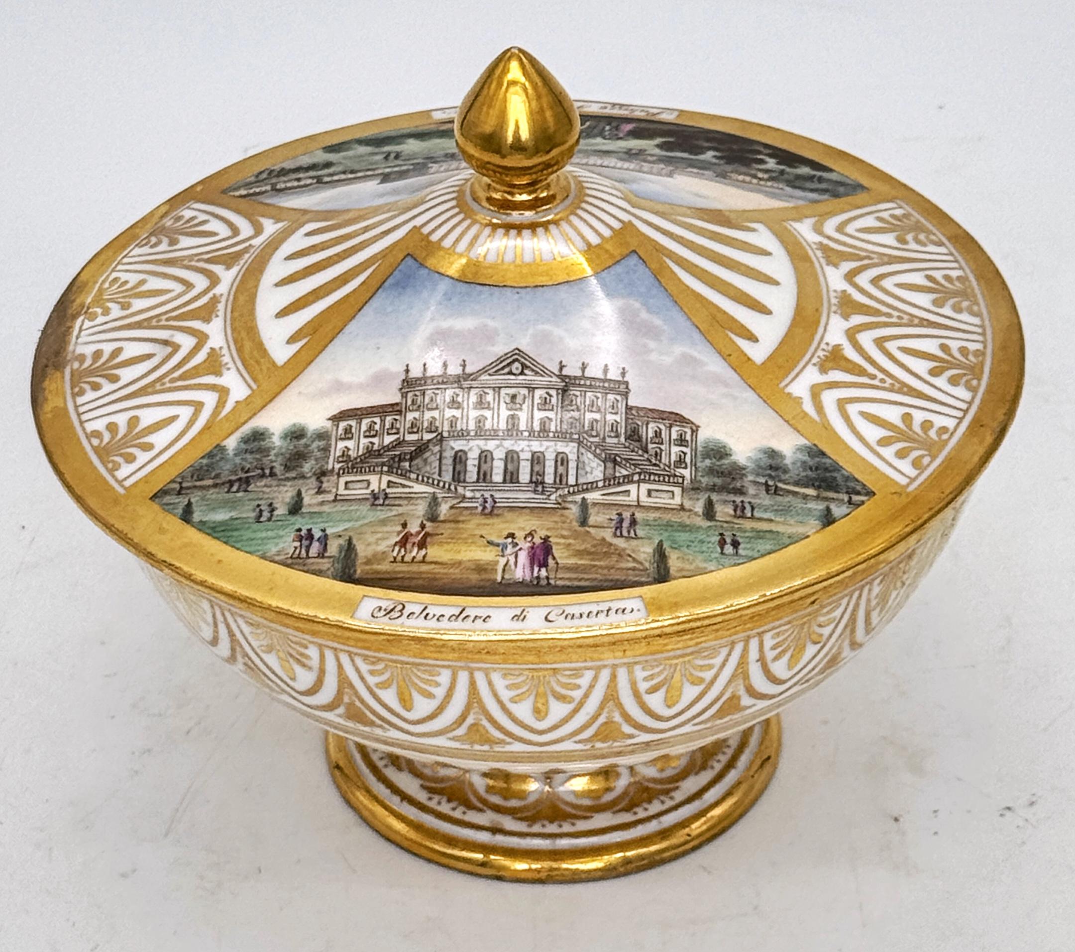 Caja de Capodimonte del s. XVIII, Vistas Palacio Real de Caserta y Belvedere di San Leucio en venta 2