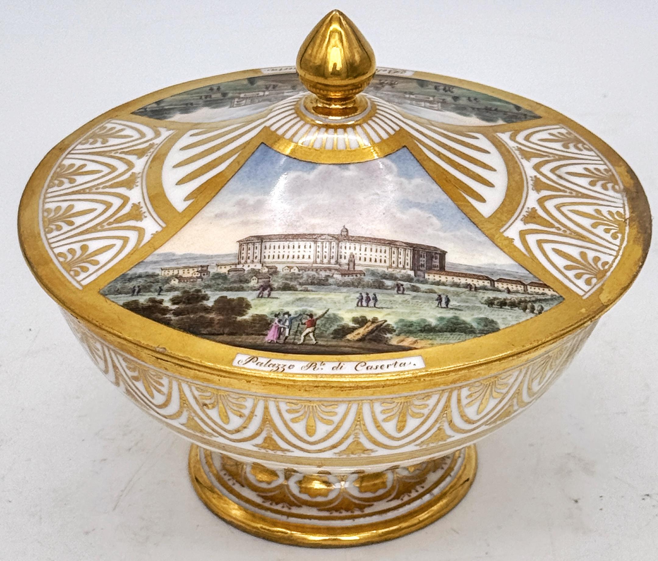 Caja de Capodimonte del s. XVIII, Vistas Palacio Real de Caserta y Belvedere di San Leucio en venta 1